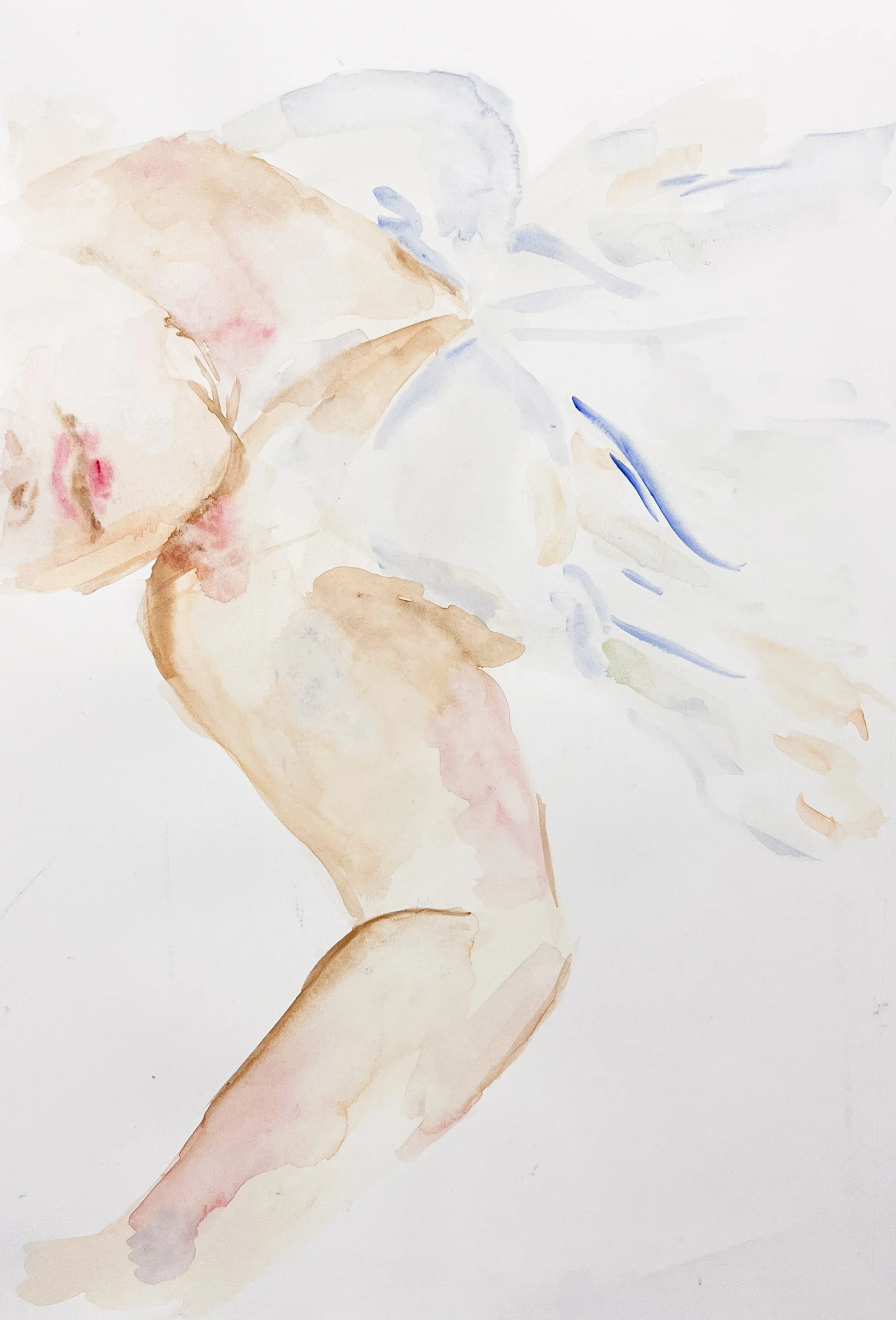 "I'll never be 16 again," 2022, watercolor on paper, 16 x 9 in.