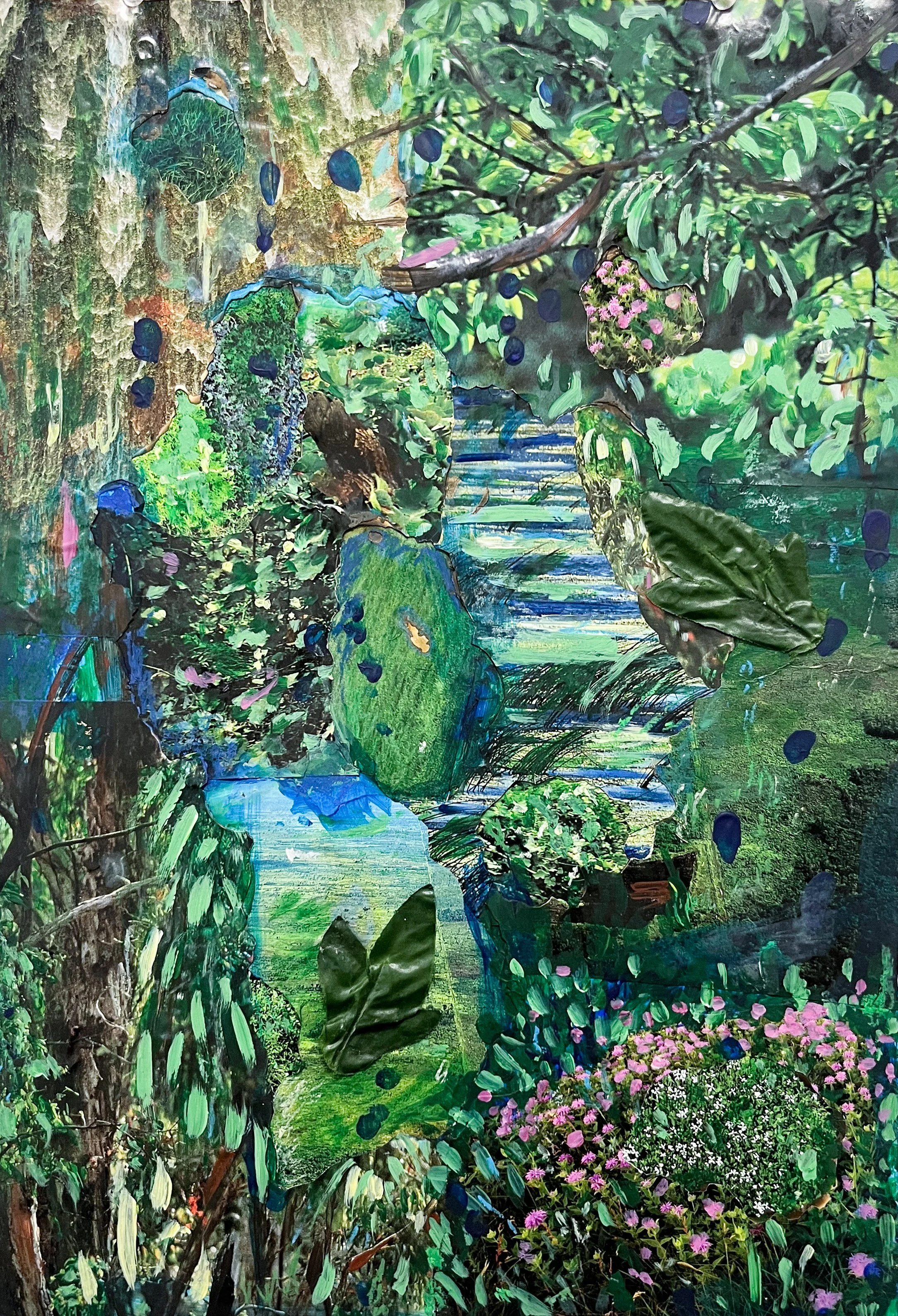 "Wandering," 2020, collage, watercolor, and acrylic on paper, 16 x 9 in.