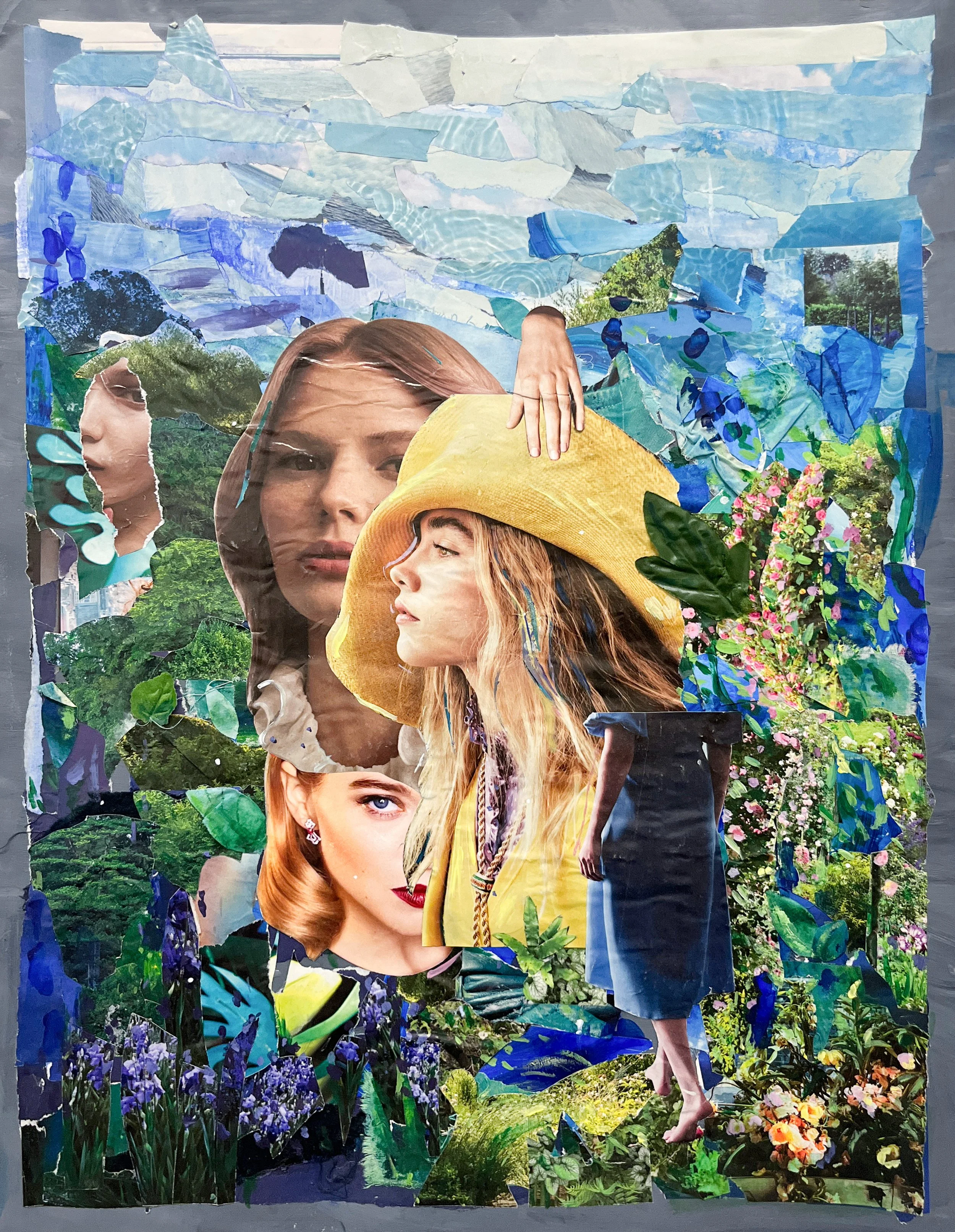 "Lost for a Little While," 2020, collage, watercolor, and acrylic on paper, 24 x 18 in.