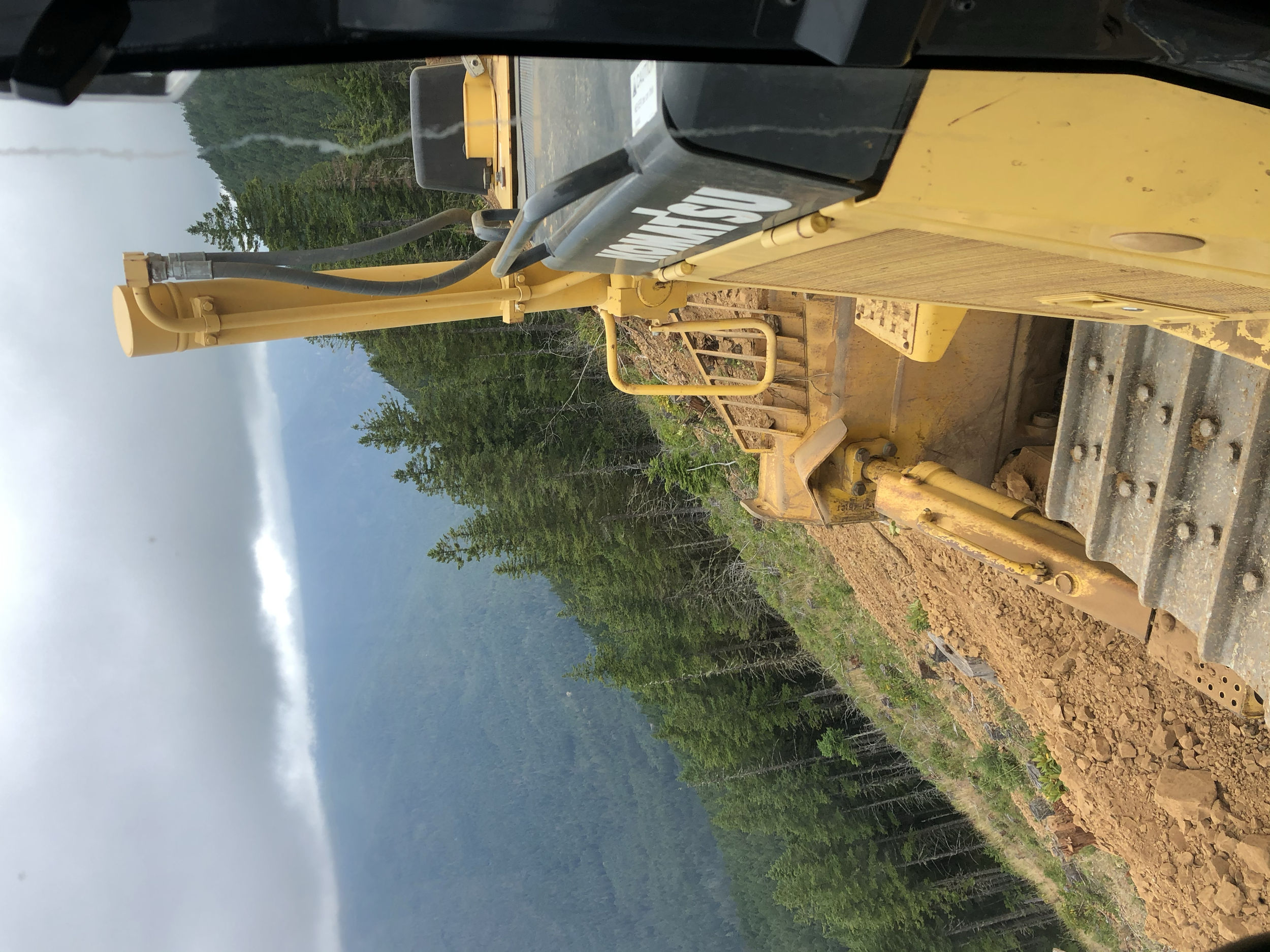 View from Heavy Equipment on steep ground