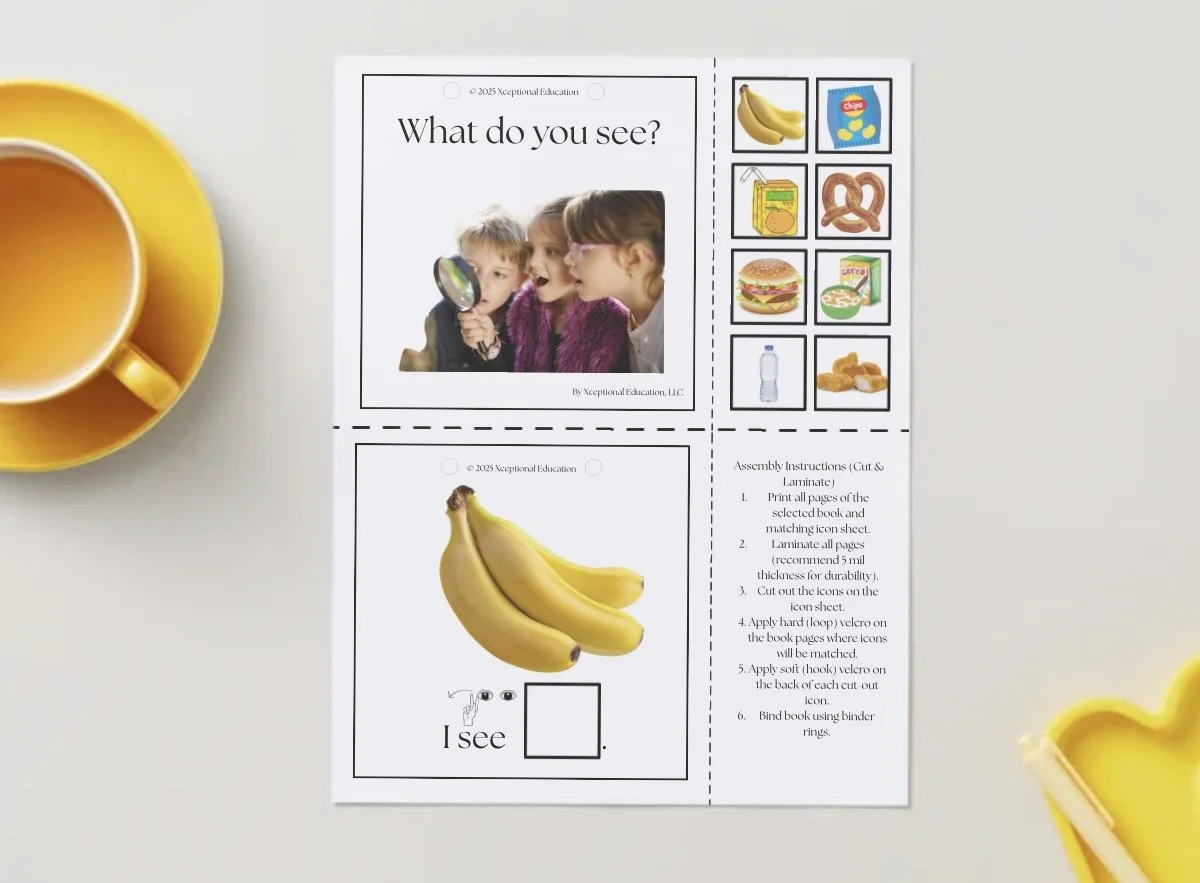 Free | What do you see? | AAC Interactive Adapted Book