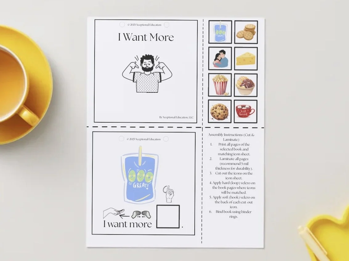 Free | I Want More | AAC Interactive Adapted Book
