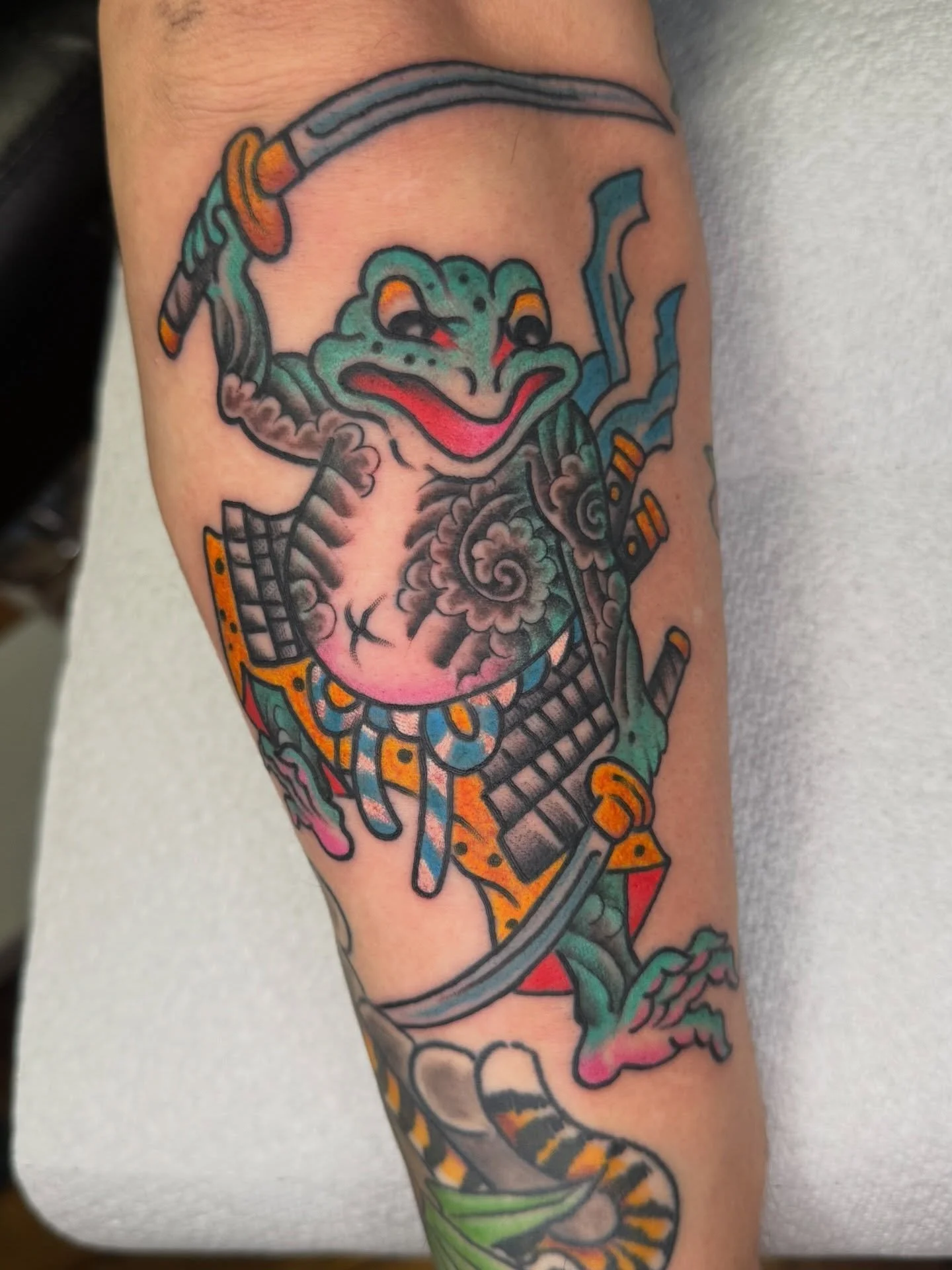 Katana party with Jason and Cheryle thank you both for the continued trust.
Currently booking for mid May and beyond text 314 337 1728 to join the fun!
@selfinflicteddowntown 

#traditionaltattoo