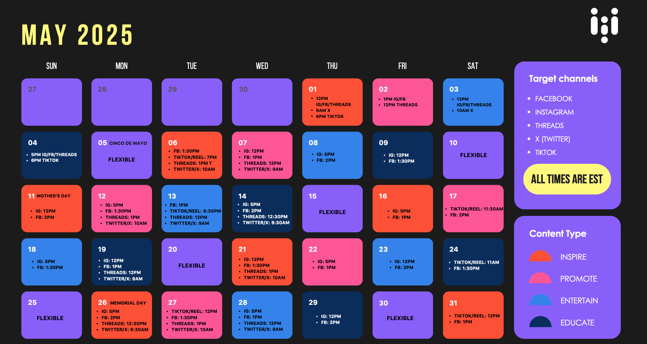 content calendar