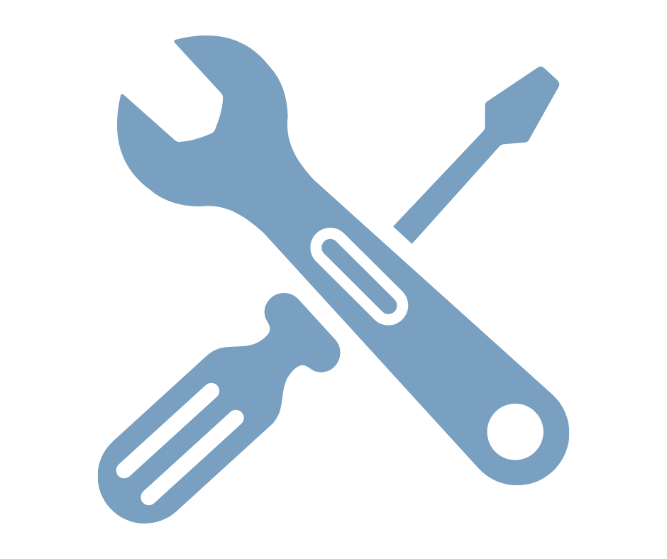 Icon of a wrench and screwdriver crossed over each other.