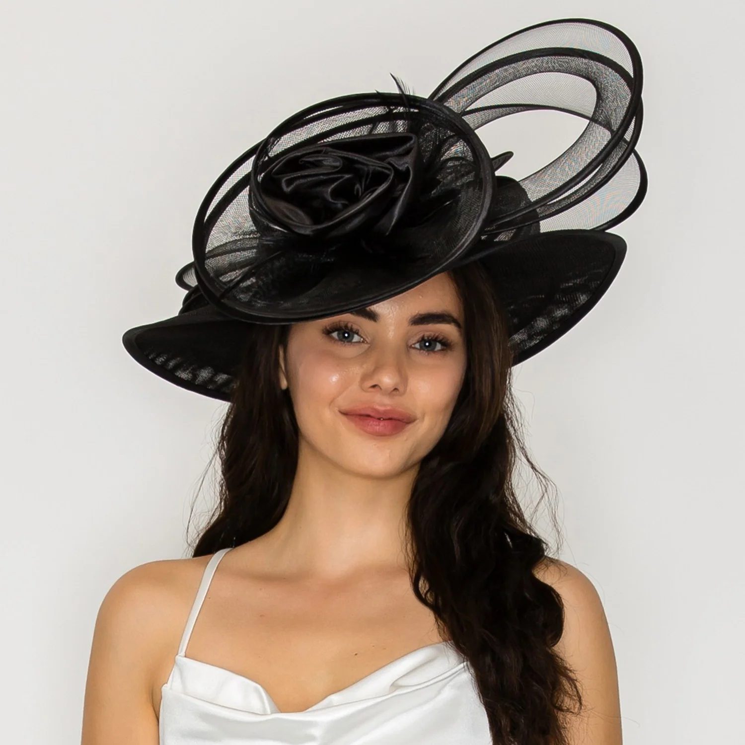 Wide Brim Organza Hat