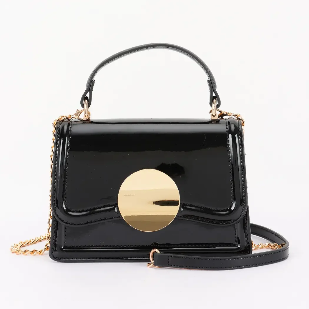 Black Patent Leather Handbag