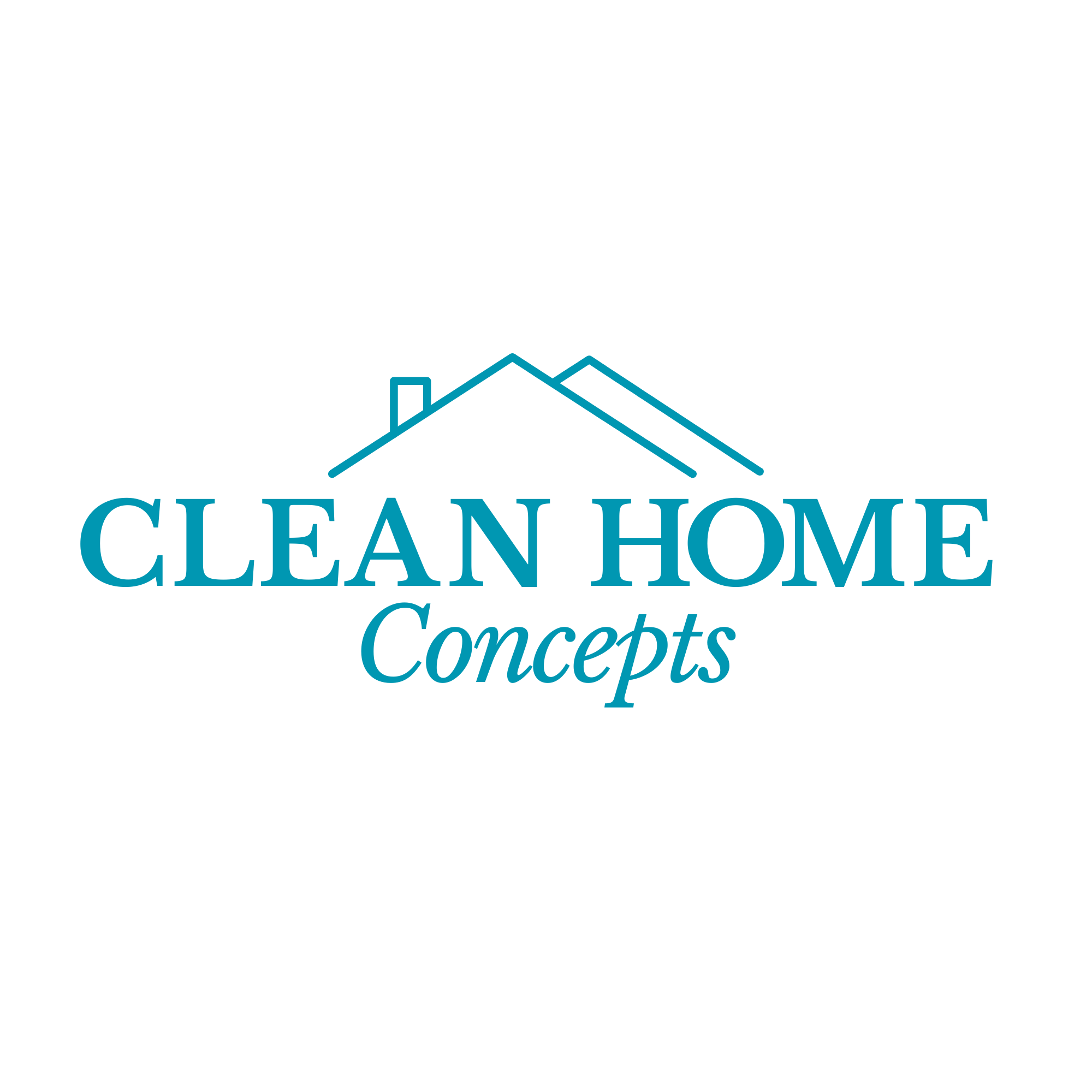 Logo for Glean Home Concepts featuring a minimalist house outline above the company name in blue text.