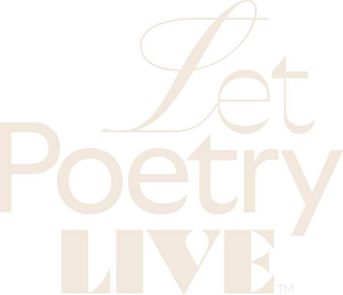 Text reads "Let Poetry Live" in stylized fonts on a black background.