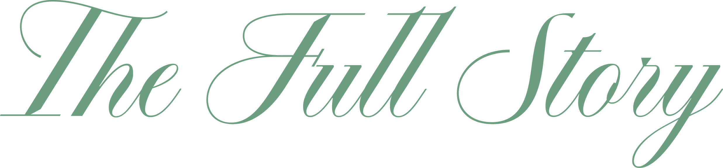 Text reading 'The Full Story' in elegant, cursive font.