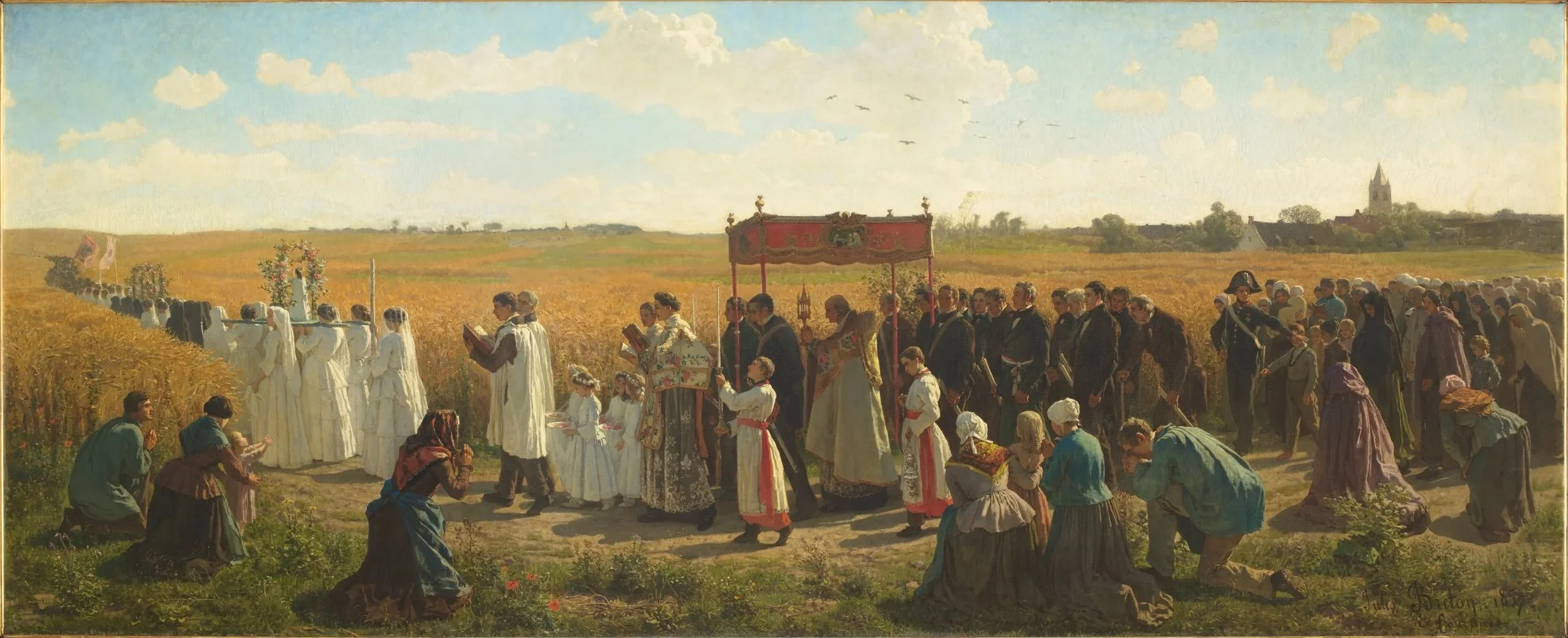 A traditional Western European procession of the Blessed Sacrament.