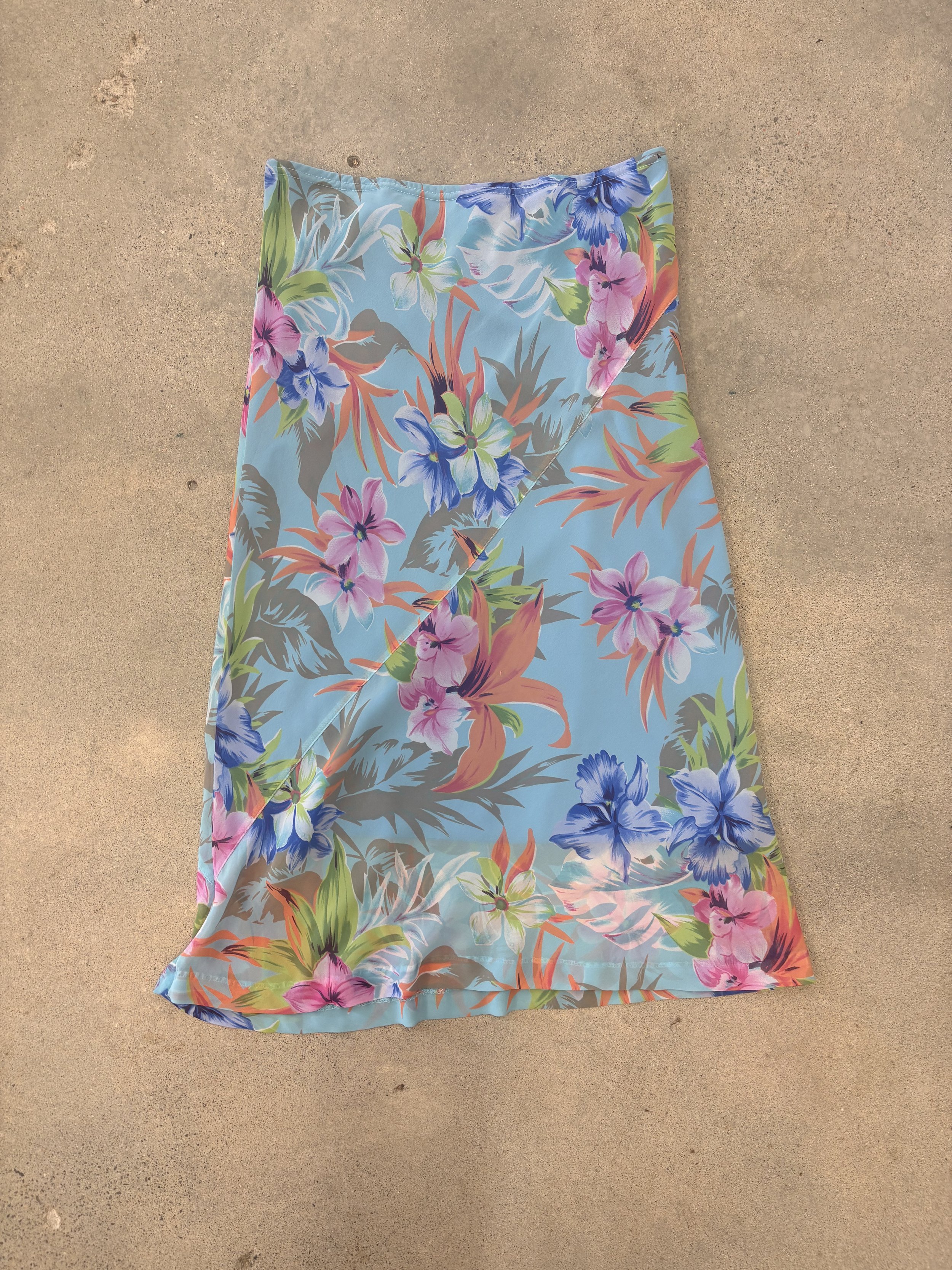 Tropical Floral Asymmetrical Skirt