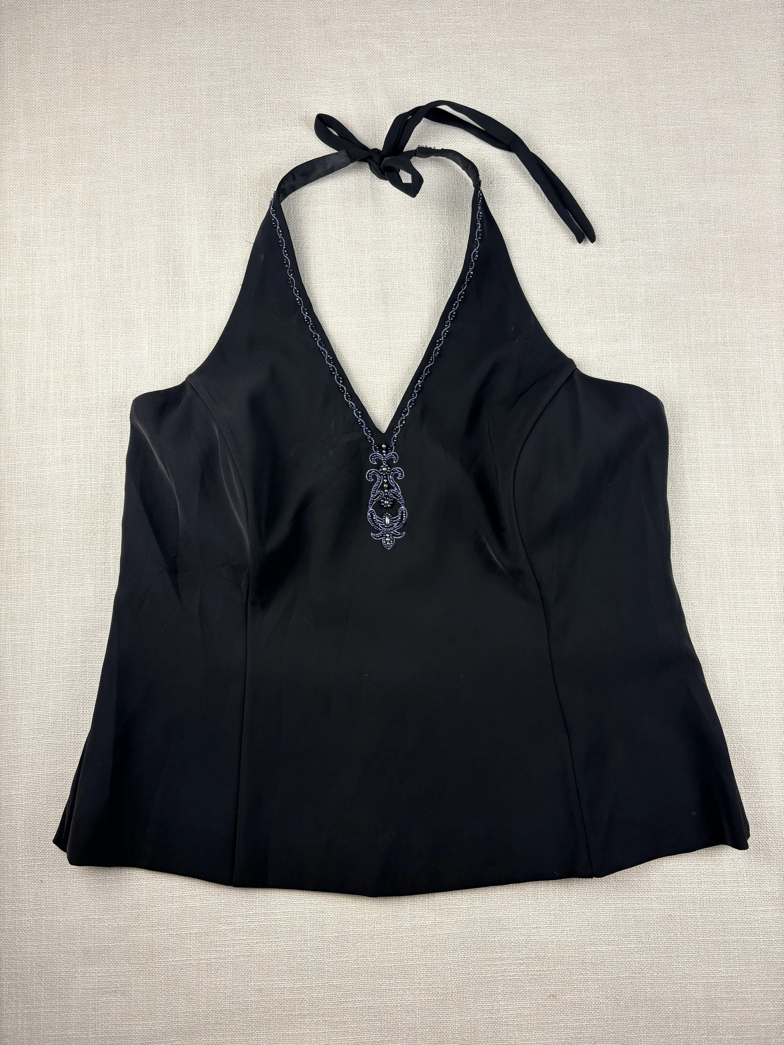 y2k black halter top