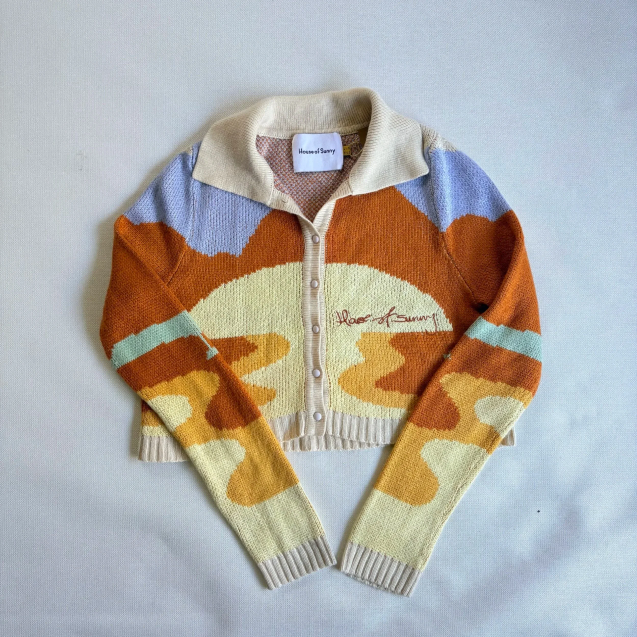House of sunny cropped knit cardigan