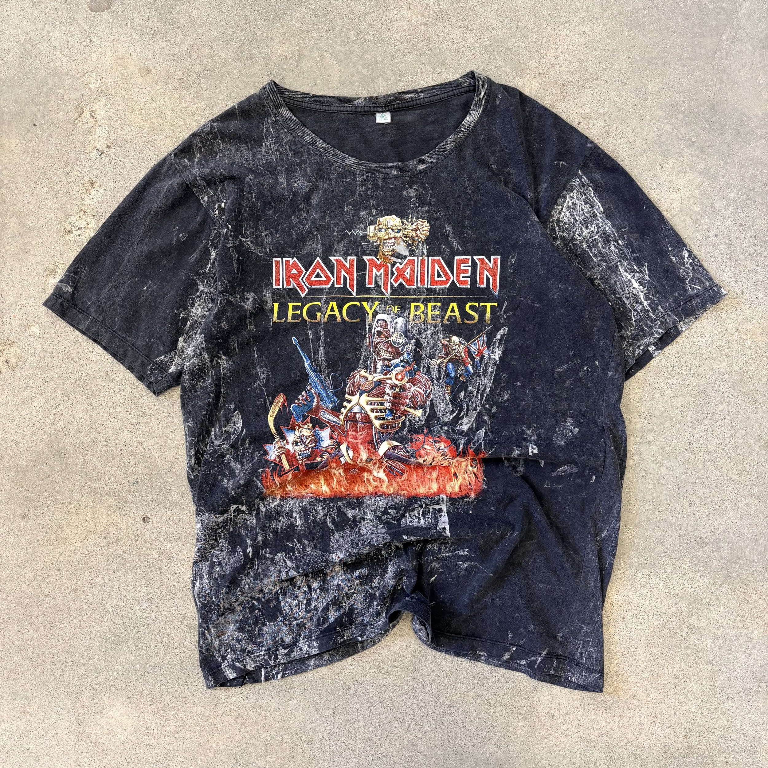 Iron Maiden Acid Wash Graphic Tee