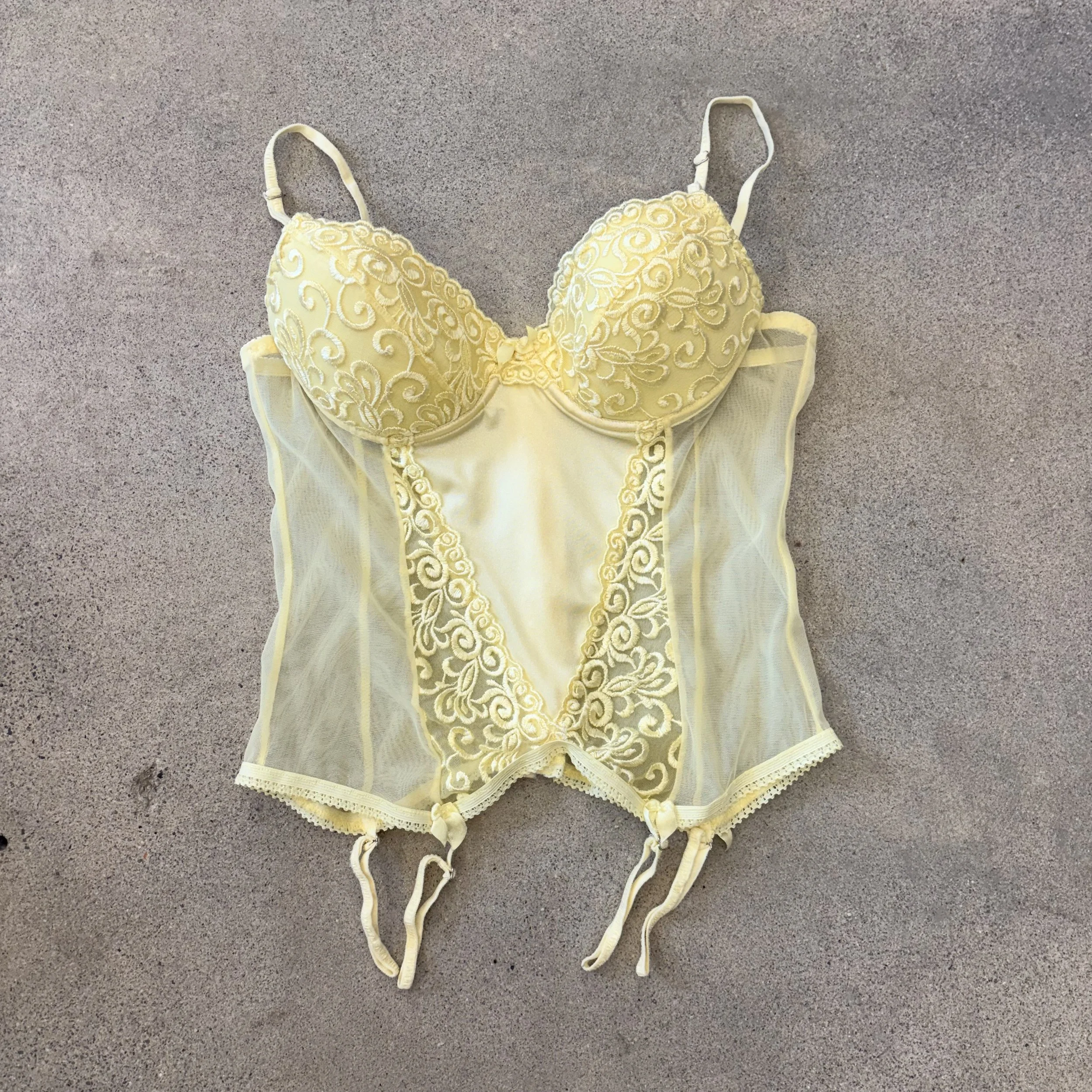 Floral Embroidered Garter Bustier
