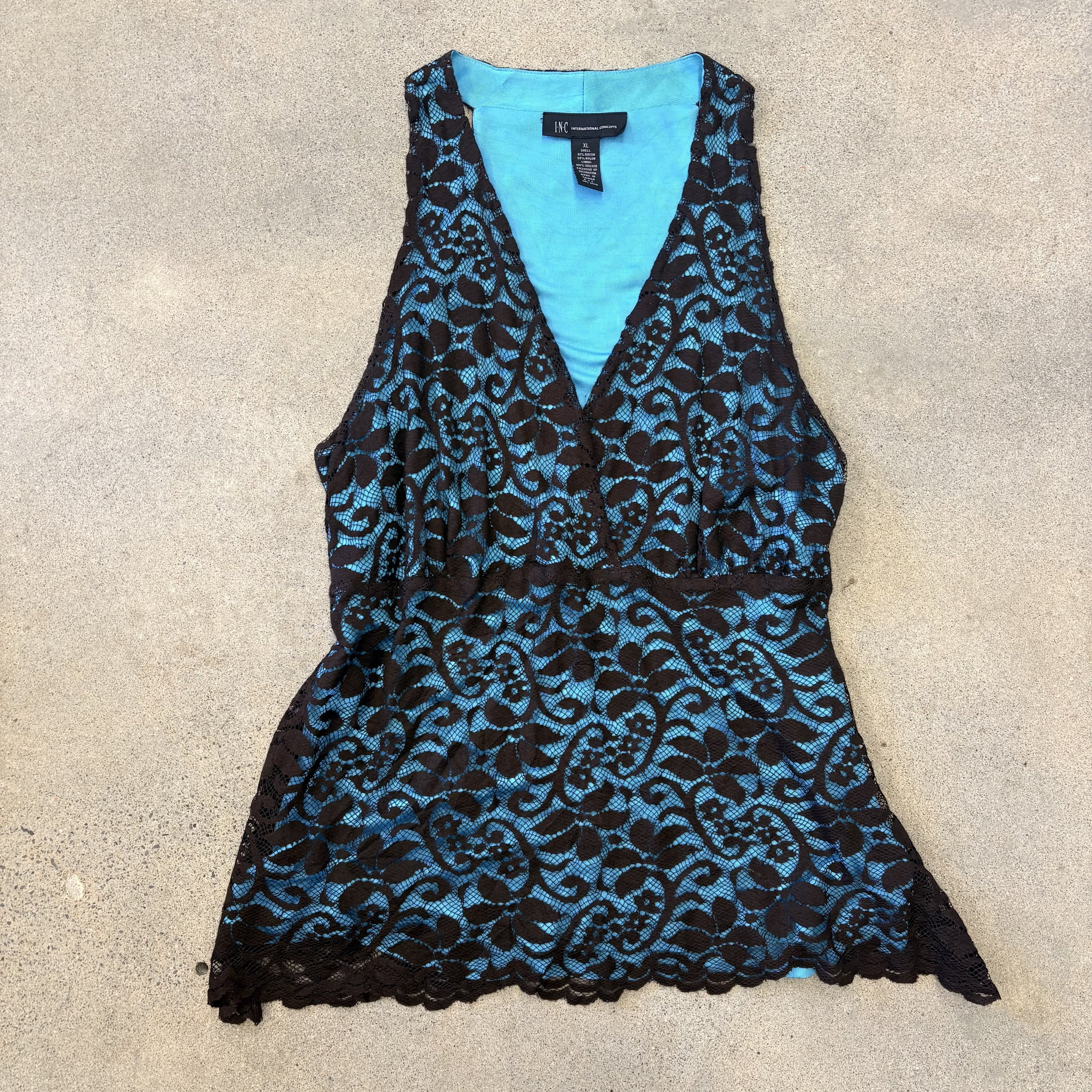 Lace Overlay Tank Y2K