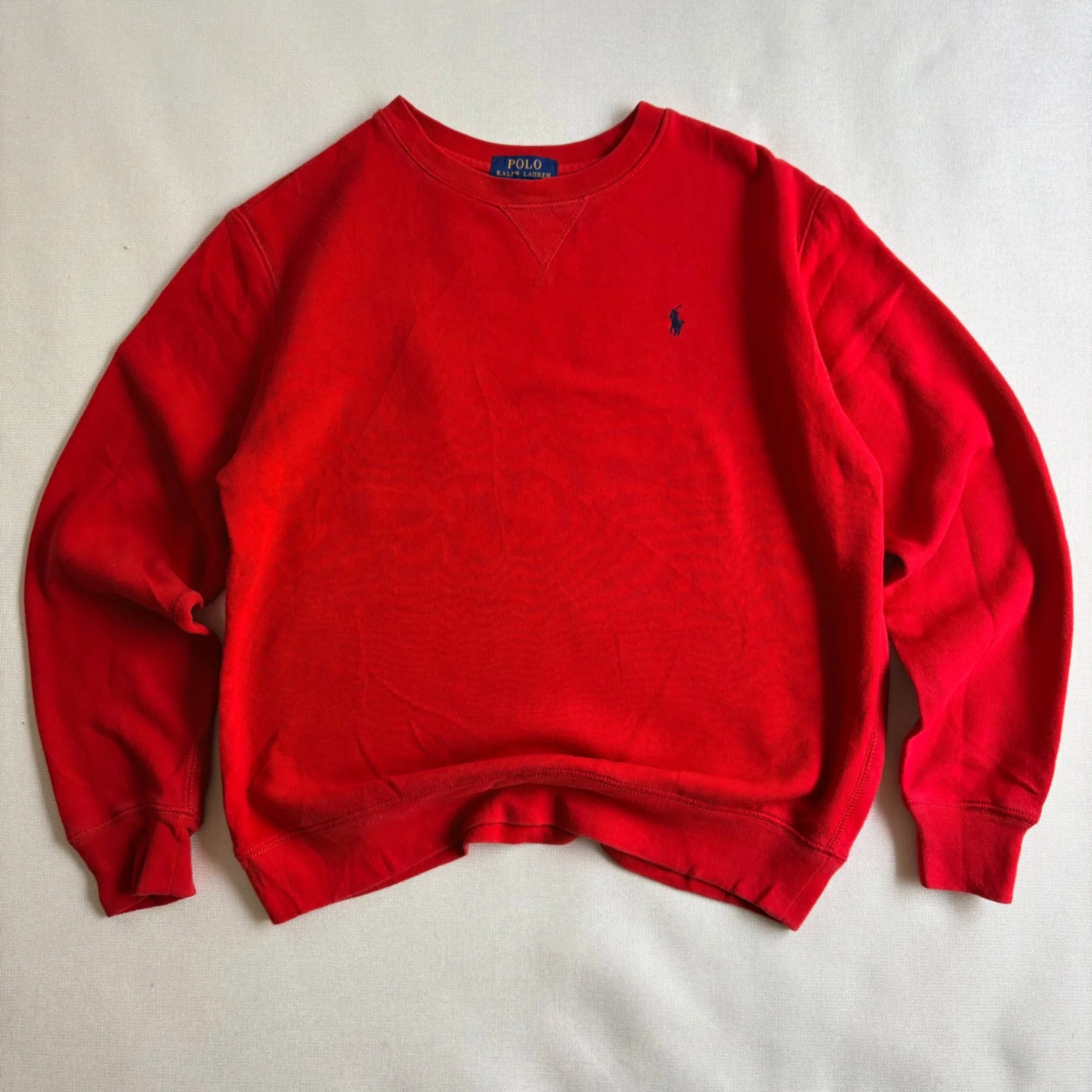 90s Polo Ralph Lauren Vibrant Red Crewneck Sweatshirt