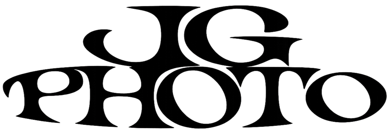 Stylized text that reads 'JG PHOTO'