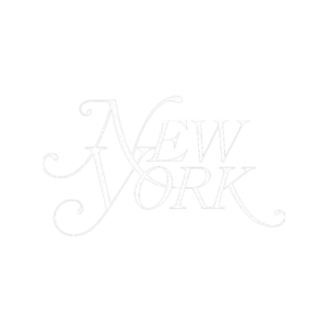 Decorative text reading 'New York' with ornate, swirly design elements