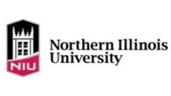 Northern Illinois University logo with NIU text and emblem.