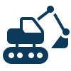 Icon of a bulldozer or excavator machine