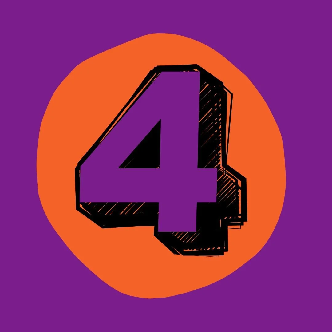 Number four in a orange circle