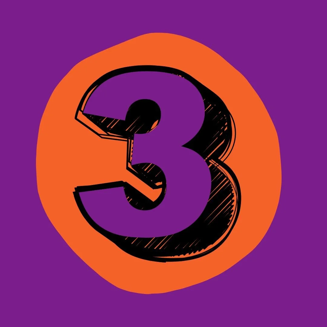 Number three in a orange circle