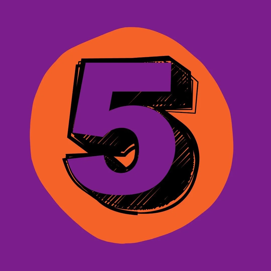 Number five in an orange circle