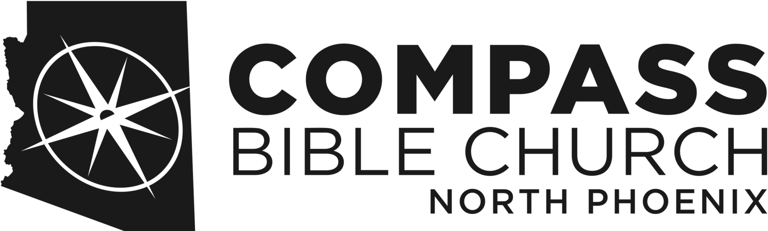 Logo of Compass Bible Church North Phoenix featuring a map with a compass and the church name.