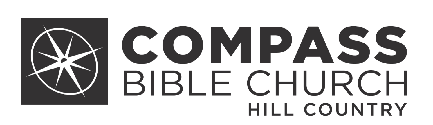 Logo of Compass Bible Church Hill Country featuring a compass rose symbol and text.