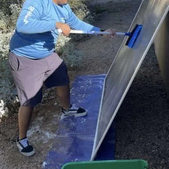 Scrubing Window Screens- Litt Window Cleaning