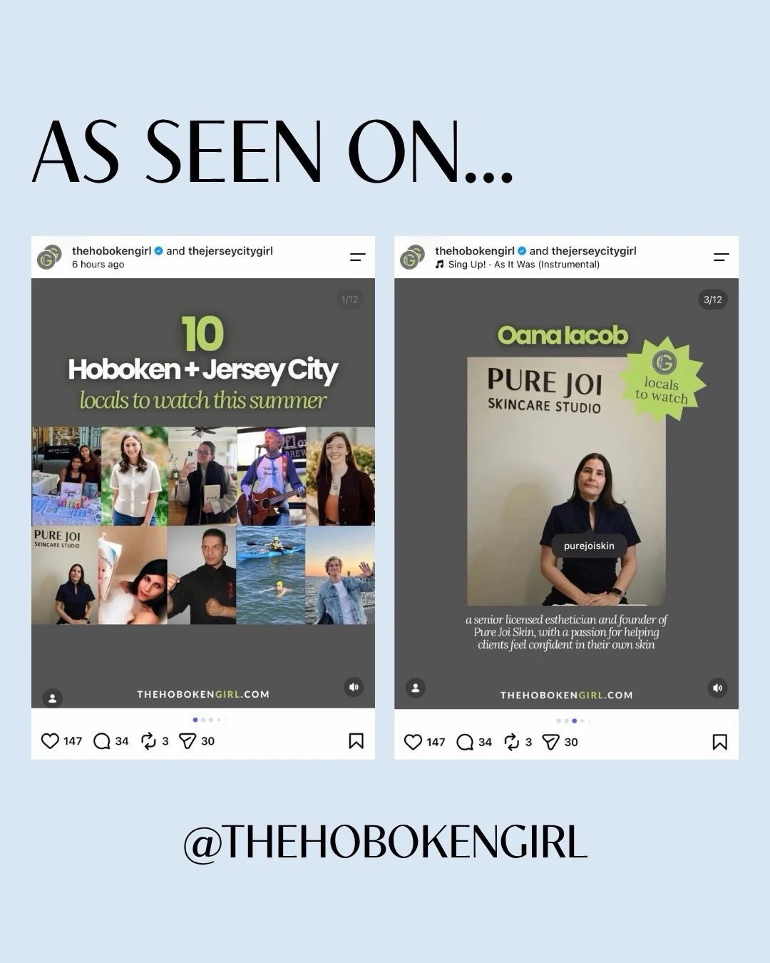 Honored to be featured as a Local to Watch! 💚 Thank you @thehobokengirl and @thejerseycitygirl for supporting local businesses and for featuring Pure Joi Skincare Studio. I&rsquo;m so grateful for this opportunity and excited to continue helping our