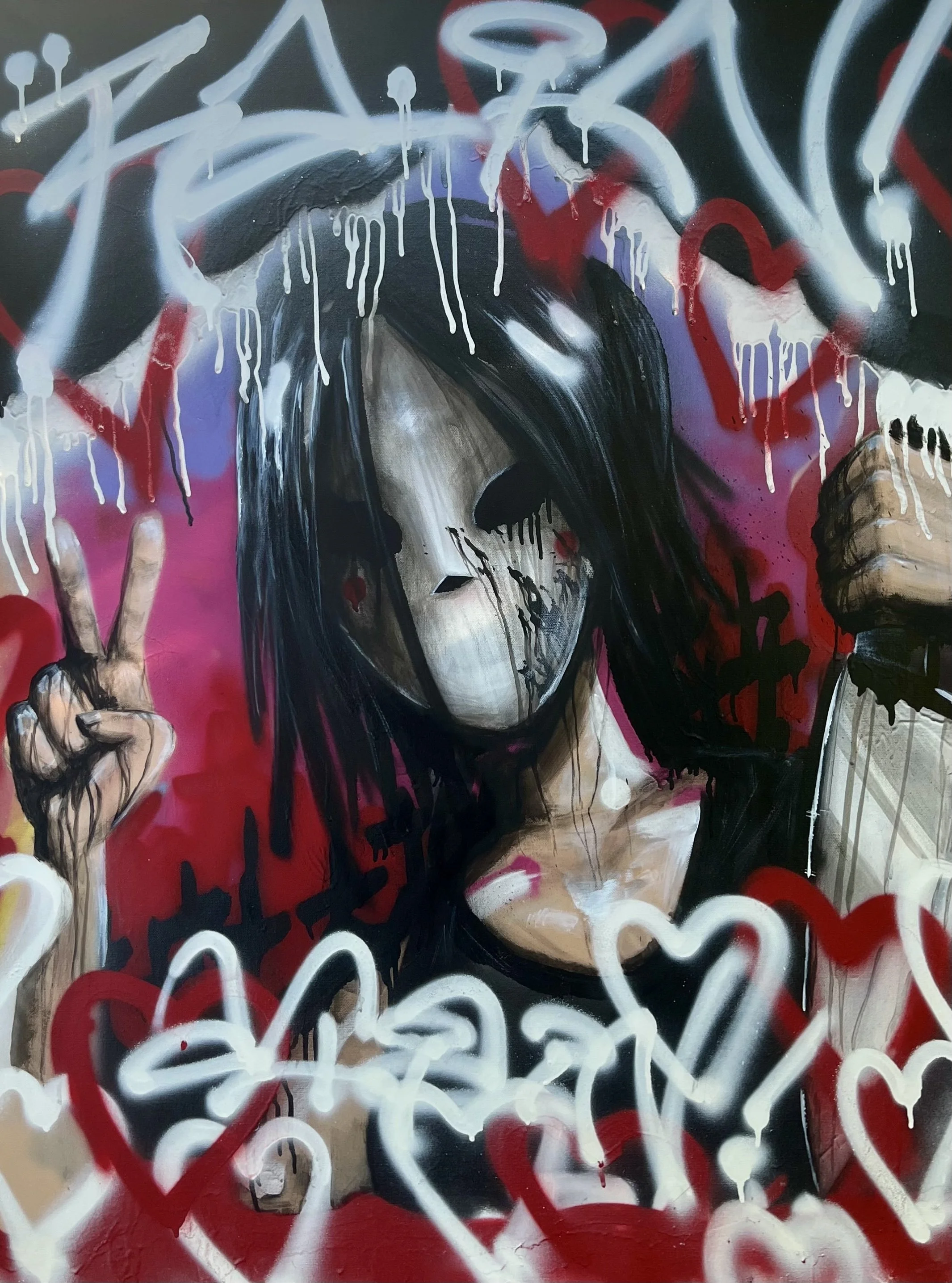 "When it Rains" 36"x48" Spray Paint & Acrylic on Canvas