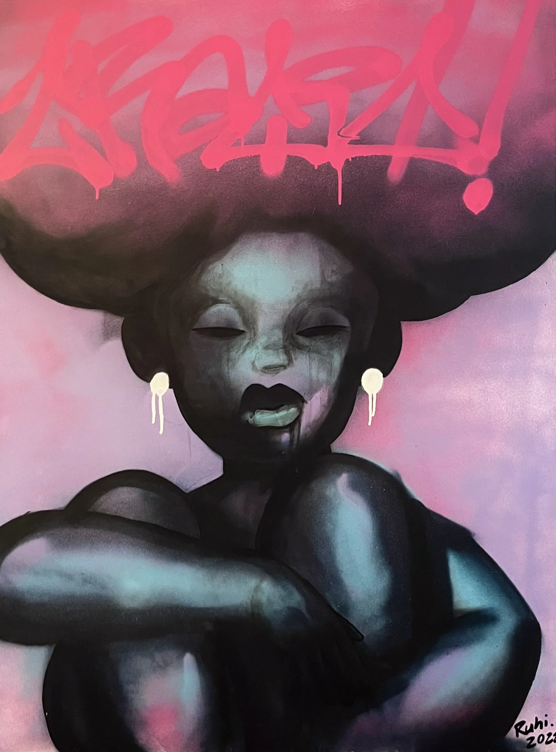 Untitled 36" x 48" Spray Paint & Acrylic on Canvas