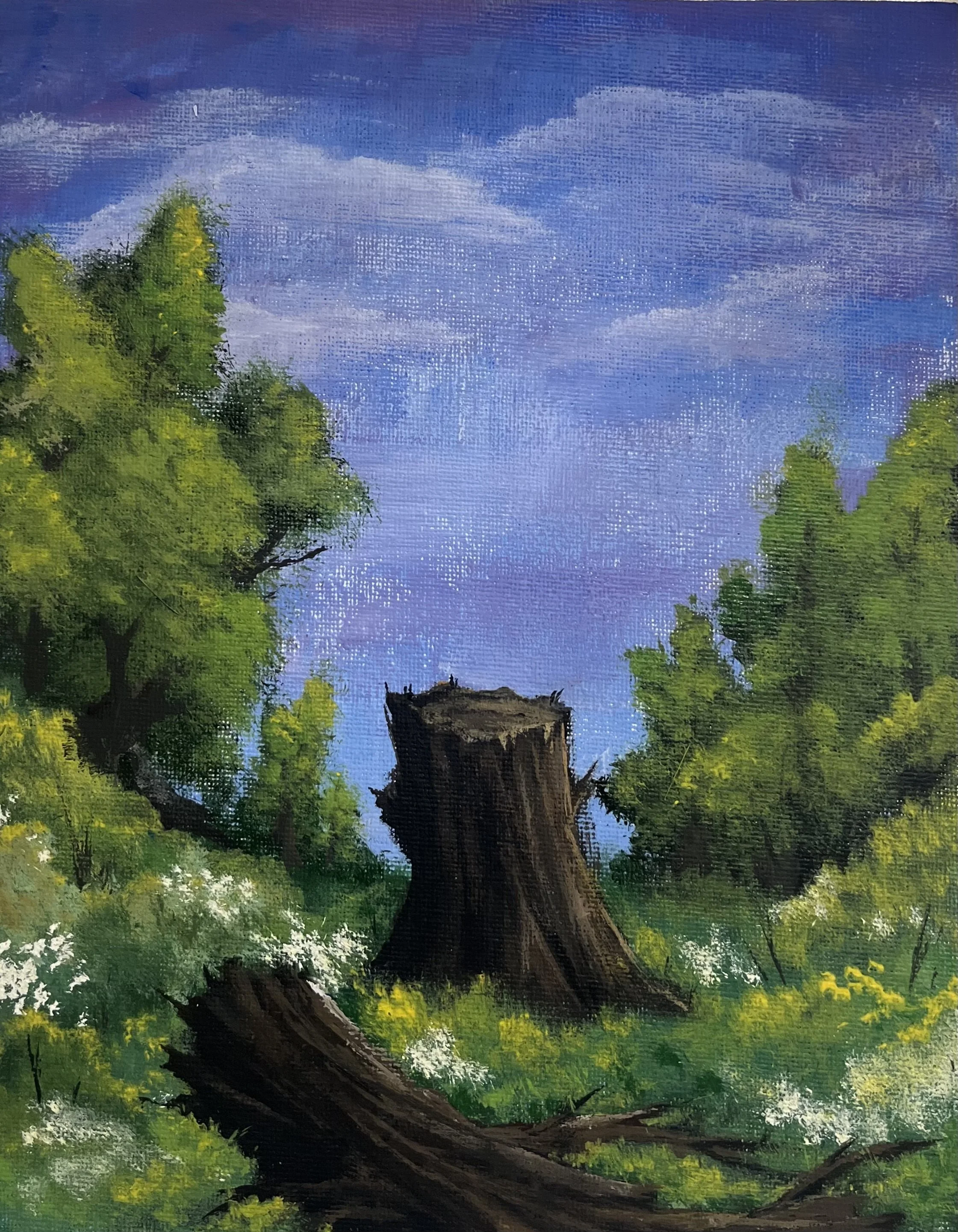 "One Blow" 9"x12" Acrylic on Canvas