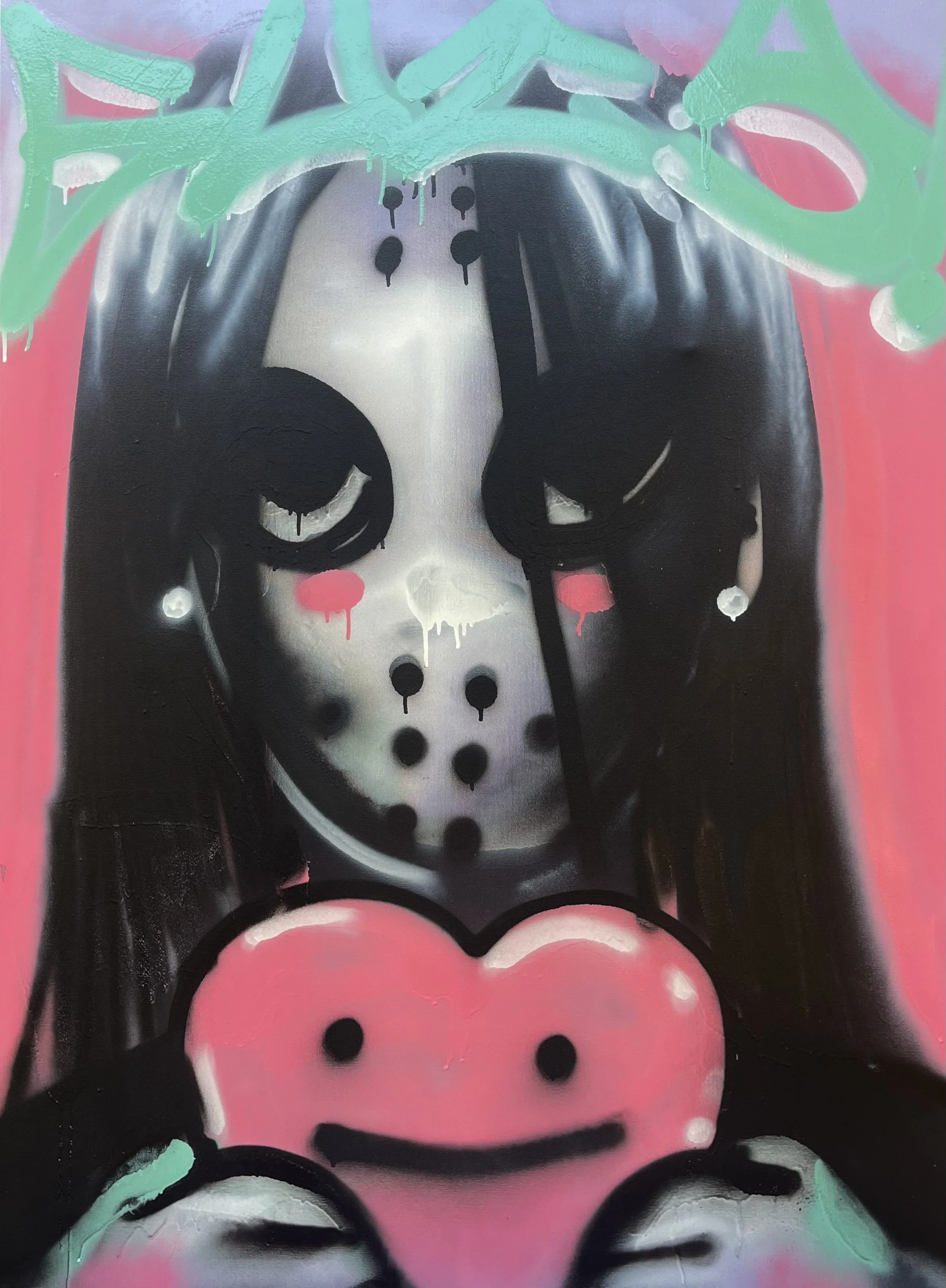 "Guts" 36"x48" Spray Paint on Canvas