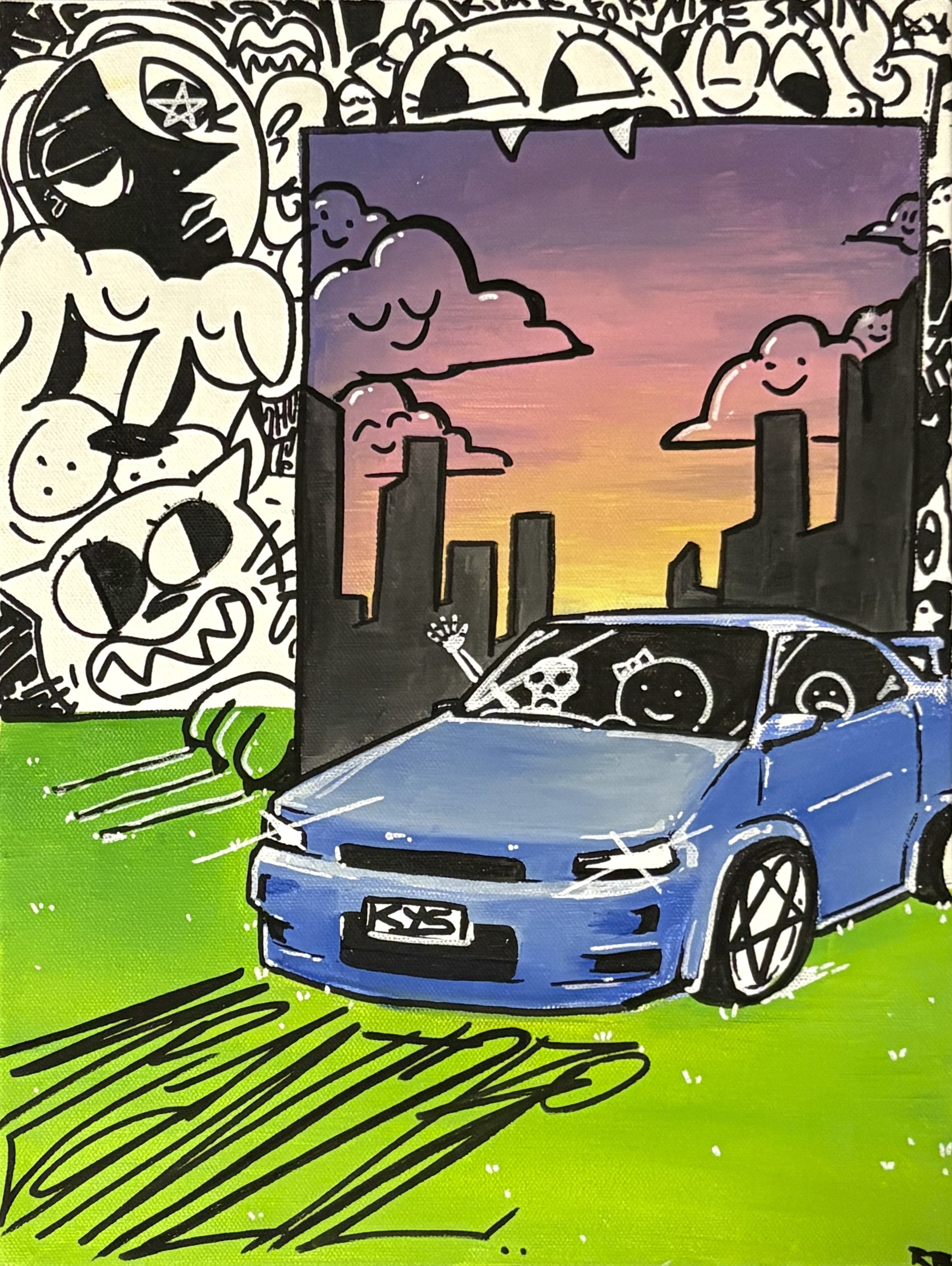 "A Vacation" 12"x16" Oil & Acrylic on Canvas