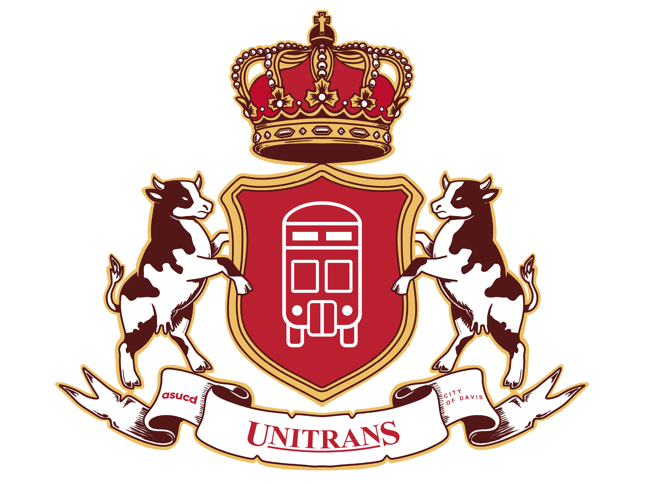 ASUCD Unitrans Mascot "Cow Crest" Logo