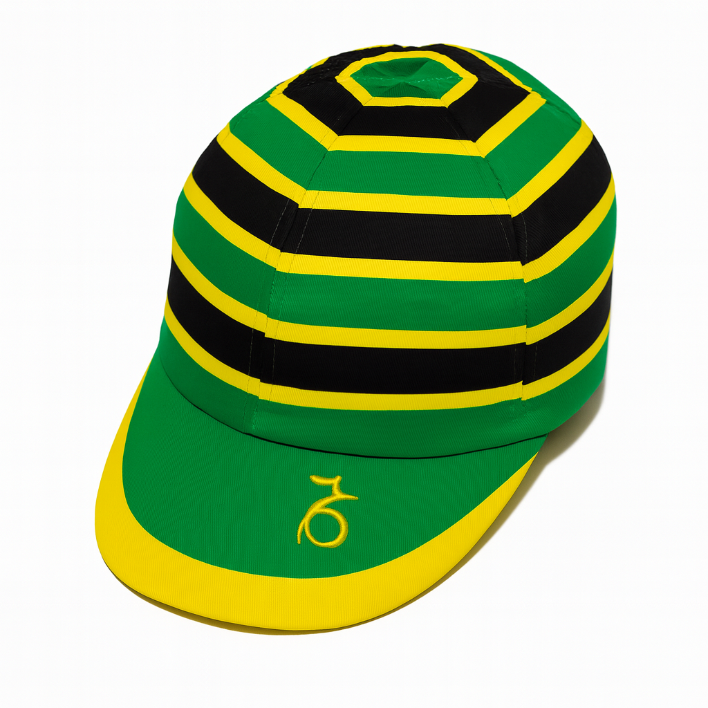 Black Yellow and Green Strip Cap