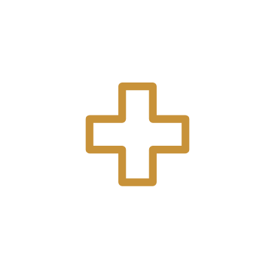 Shield with a brown cross in the center.