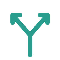 An icon with fork in the road sign