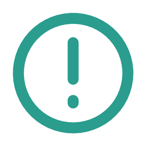 An icon with an exclamation mark inside a circle.