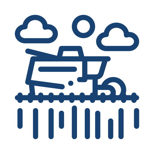 Line drawing of an airplane flying over water with clouds and a sun.