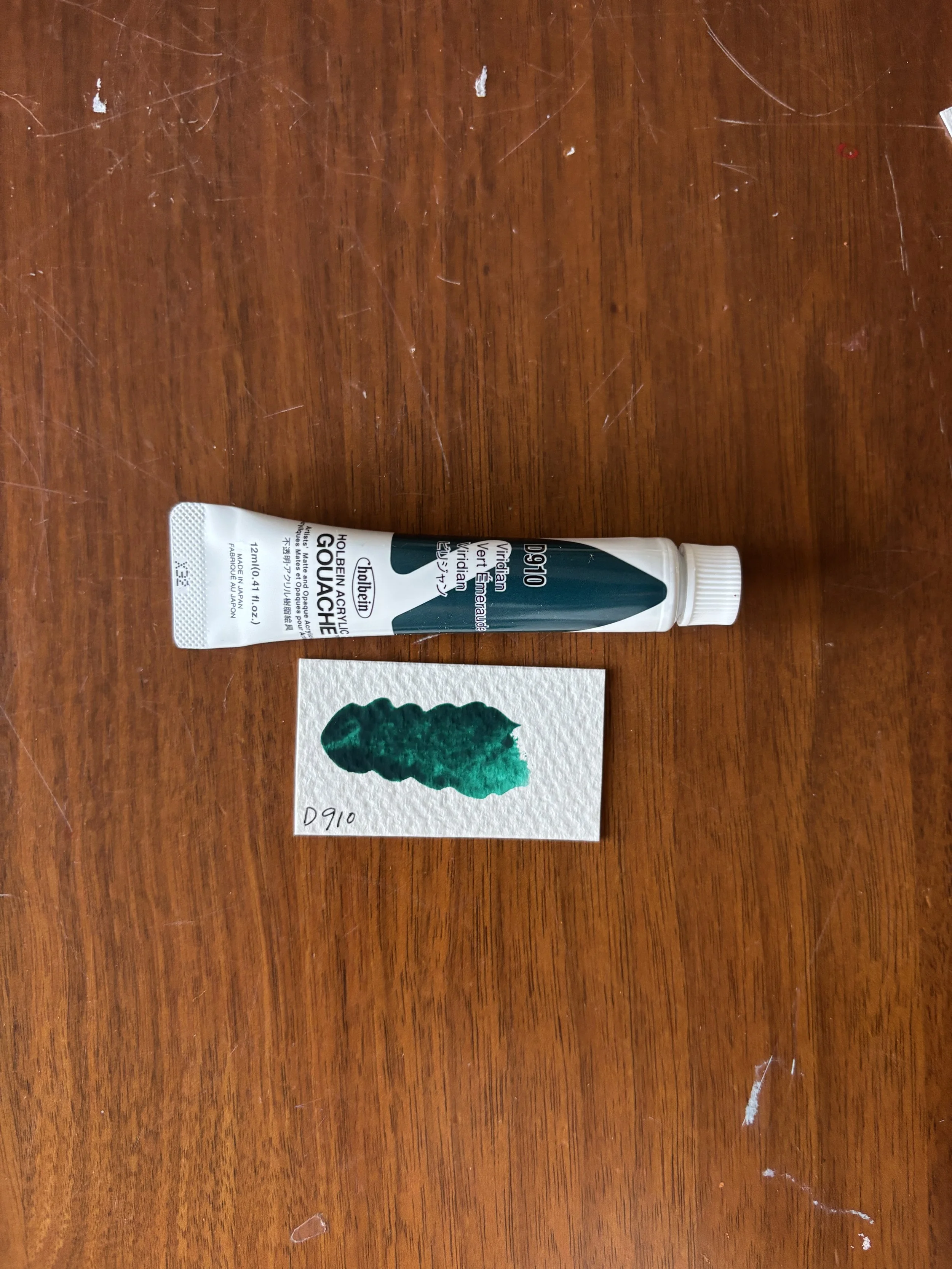 Holbein Acrylic Gouache Viridian Green 12ml