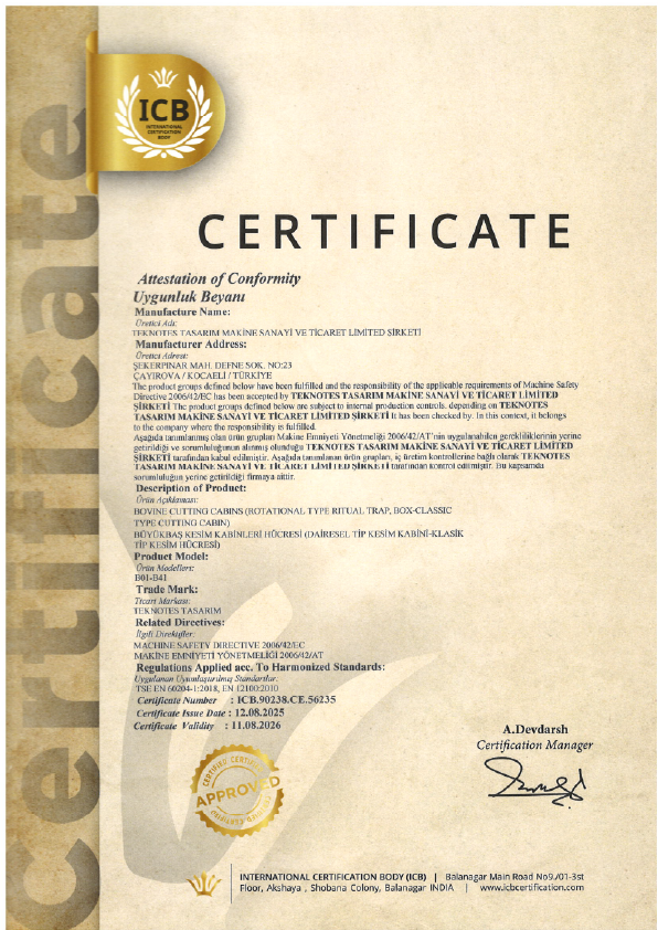 CE certified slaughterhouse machinery and meat processing equipment manufactured by Teknotes Group