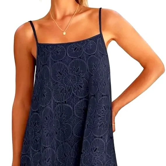 Maxi Eyelet Summer Spaghetti Straps Sundress 