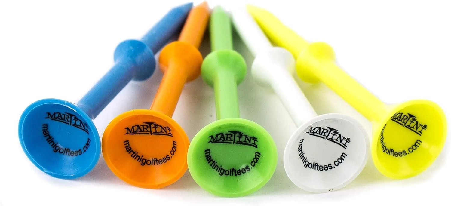 Martini Golf Tees - Durable Plastic Step-UP Tees 
