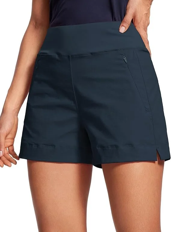 CRZ YOGA Women's Lightweight Mid Rise Hiking Shorts 4"
