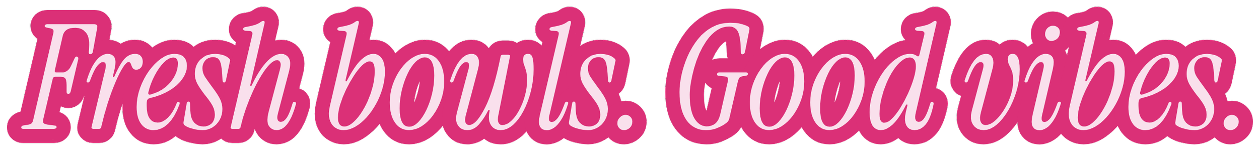 Text graphic with the words "Fresh. Boston. Good Vibes." in pink and white cursive font with a black background.